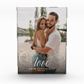 LOVE Elegant Calligraphy Simple Couple Wedding Fotoblokken (Voorkant)