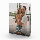 LOVE Elegant Calligraphy Simple Couple Wedding Fotoblokken (Rechts)