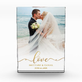 Love Elegant Gold Script Bride Groom Wedding Fotoblokken