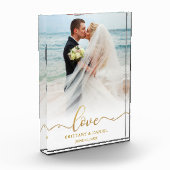 Love Elegant Gold Script Bride Groom Wedding Fotoblokken (Links)