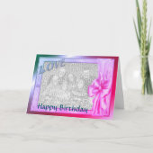 Love Elegant Lijst Photo Birthday Kaart (Voorkant)