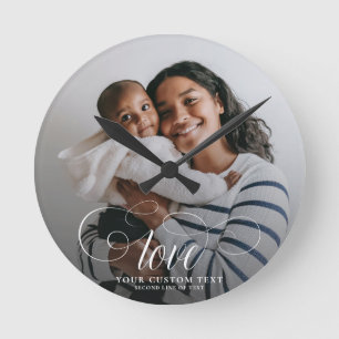 LOVE Elegant Photo Calligraphy Family Keepomwille Ronde Klok