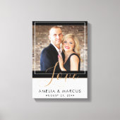 Love Elegant Script Bride Groom Wedding Keepslag Canvas Afdruk (Voorkant)