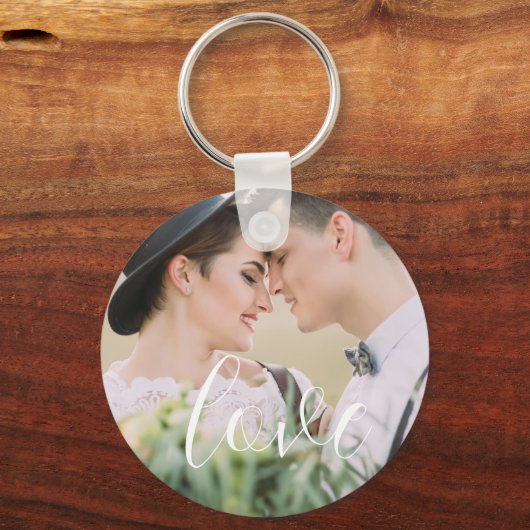 Love Elegant Script Sleutelhanger Gift (Voorkant)