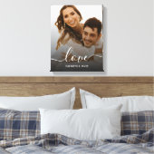 Love Elegant Script Verloving Photo Canvas Afdruk (Insitu (Slaapkamer))