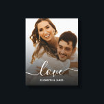 Love Elegant Script Verloving Photo Canvas Afdruk<br><div class="desc">Love Elegant Script Verloving Photo Canvas Print</div>