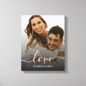 Love Elegant Script Verloving Photo Canvas Afdruk (Voorkant)