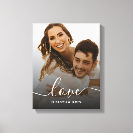 Love Elegant Script Verloving Photo Canvas Afdruk