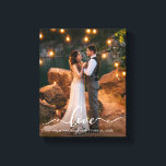 Love Elegant Script Wedding Bride Groom Photo Canvas Afdruk<br><div class="desc">Love Elegant Script Wedding Bride and Groom Photo Canvas Print</div>