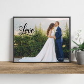 Love Elegant Script Wedding Photo Wall Art Foto Afdruk