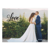 Love Elegant Script Wedding Photo Wall Art Foto Afdruk (Voorkant)