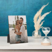 LOVE Elegante Calligrafie Koppel Foto Bruiloft Fotoplaat (Zijkant)