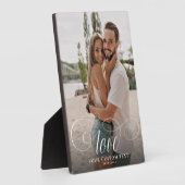 LOVE Elegante Calligrafie Koppel Foto Bruiloft Fotoplaat (Zijkant)