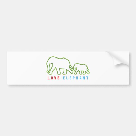Love Elephant Bumpersticker (Voorkant)