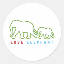 Love Elephant Ronde Sticker