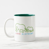 Love Elephant Tweekleurige Koffiemok (Links)