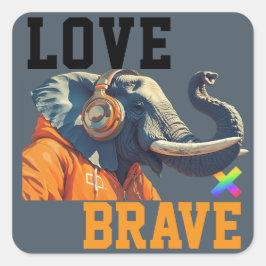 LOVE × ELEPHANTS - Custom Vierkante Sticker