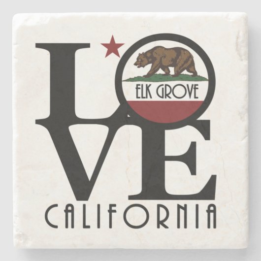 LOVE Elk Grove California Stenen Onderzetter (Voorkant)