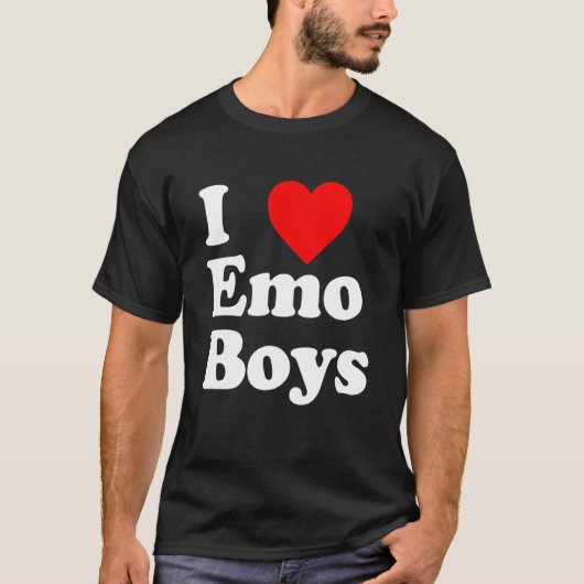 Love Emo Boys Heart Trendy Egirl Eboy GF Aesthetic T-shirt (Voorkant)