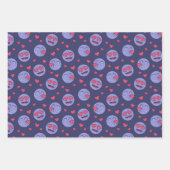Love Emoji Flower Checking Wrapping Paper Set of 3 (Voorkant)