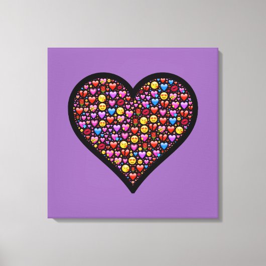 Love Emoji Gepersonaliseerd Canvas Afdruk (Voorkant)