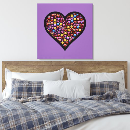 Love Emoji Gepersonaliseerd Canvas Afdruk (Insitu (Slaapkamer))