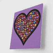 Love Emoji Gepersonaliseerd Vierkante Klok (Hoek)