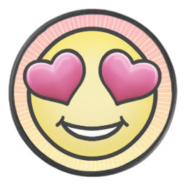 Love Emoji Hockey Puck