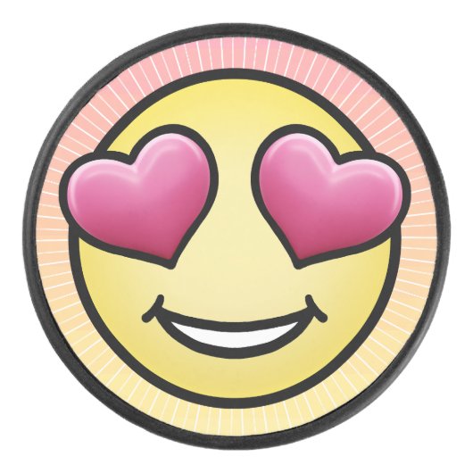 Love Emoji Hockey Puck (Voorkant)