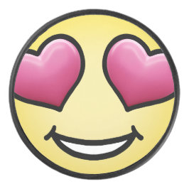 Love Emoji Hockey Puck