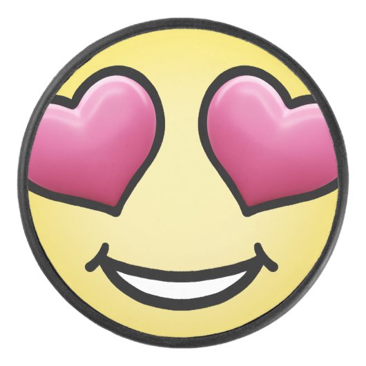 Love Emoji Hockey Puck (Voorkant)