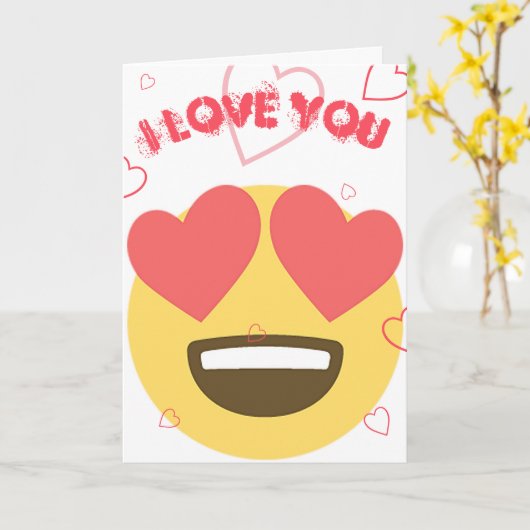 Love Emoji Kaart (Gele Bloem)