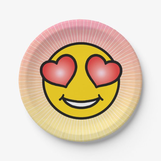 Love Emoji Papieren Bordje (Voorkant)