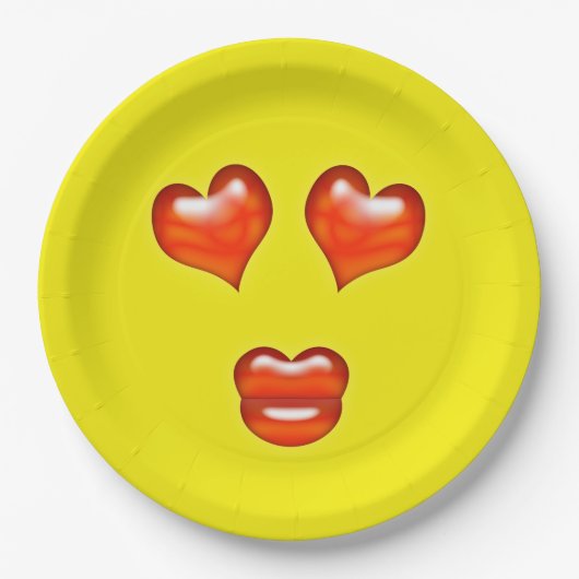 Love Emoji Papieren Bordje (Voorkant)