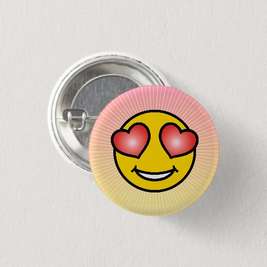 Love Emoji Ronde Button 3,2 Cm (Voorkant /achterkant)
