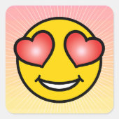 Love Emoji Vierkante Sticker (Voorkant)