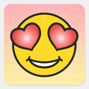Love Emoji Vierkante Sticker