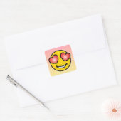 Love Emoji Vierkante Sticker (Envelop)