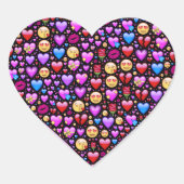 Love Emoji's Design Hart Sticker (Voorkant)
