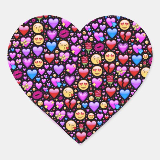 Love Emoji's Design Hart Sticker (Voorkant)