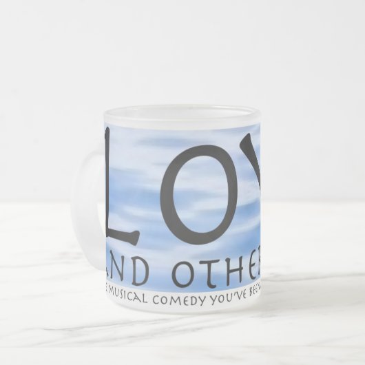 LOVE EN ANDERE VLOEIEN MATGLAS KOFFIEMOK (Voorkant links)