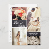 LOVE en BEDANKT Moderne foto's van het Manuscript Aankondigingskaart (Voorkant / Achterkant)