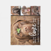 LOVE en een DOG Persoonlijk Hondenliefhebber fotoc Fleece Deken (Voorkant)