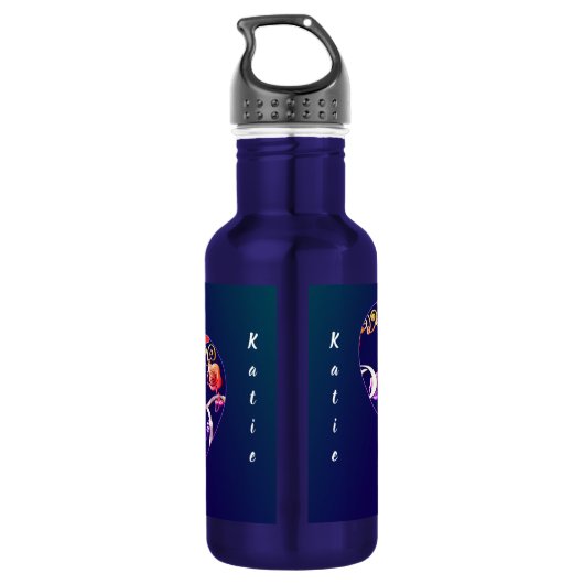 "Love" en Rozen Hot Air-ballonnen Waterfles (Achterkant)