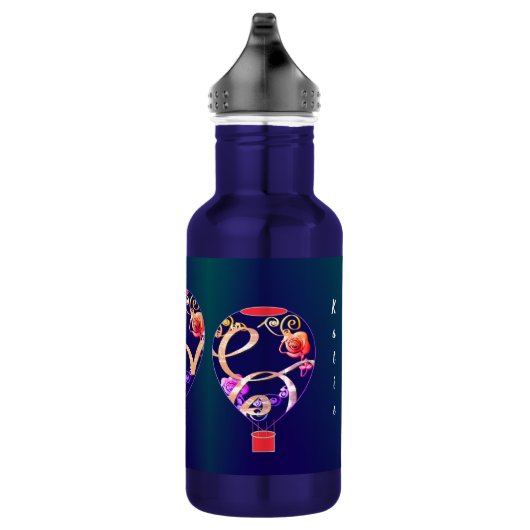 "Love" en Rozen Hot Air-ballonnen Waterfles (Rechts)