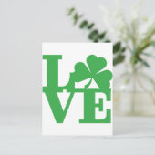 LOVE en Shamrocks Briefkaart (Staand voorkant)
