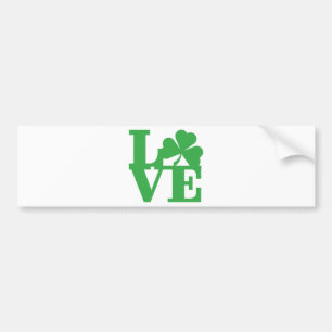 LOVE en Shamrocks Bumpersticker