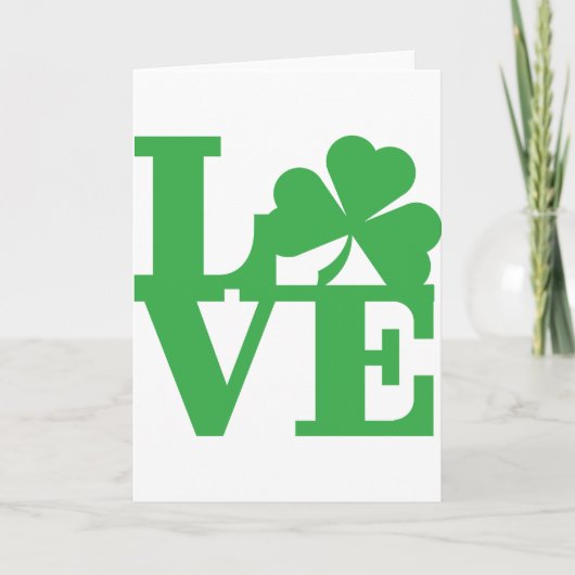 LOVE en Shamrocks Kaart (Voorkant)