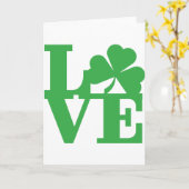 LOVE en Shamrocks Kaart (Gele Bloem)