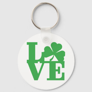 LOVE en Shamrocks Sleutelhanger